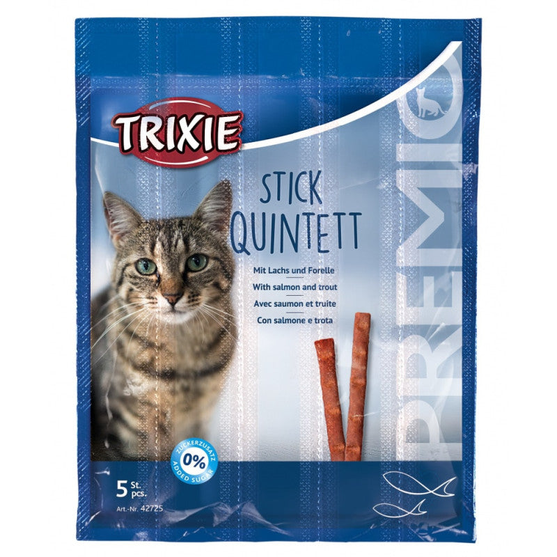 Trixie Premio Quadro Sticks hairball, Salmon & Trout, 5*5 g