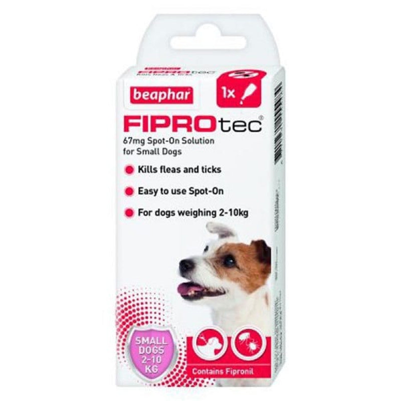 Beaphar FIPROtec® pour chiens 2-10 kg, 1 pipette x 67 mg - Contrôle efficace des puces et des tiques