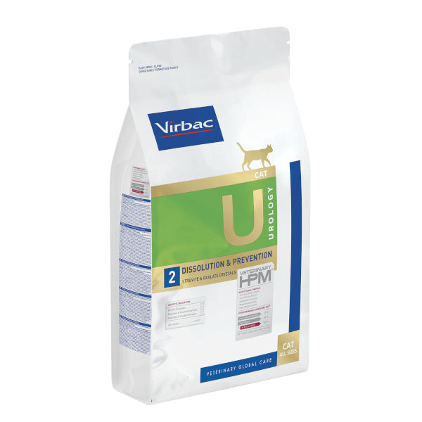 Virbac HPM Cat U2 Urology Dissolution & Prevention Dry Cat Food With Pork, 3kg