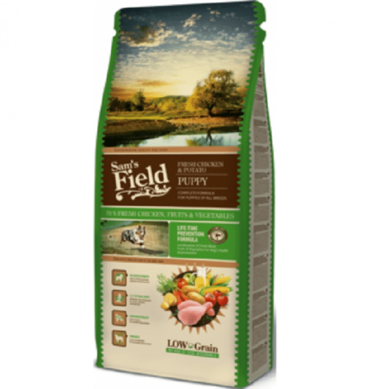Sams Field Dry Dog Food with Fresh Chicken & Potato Puppy, 13 kg