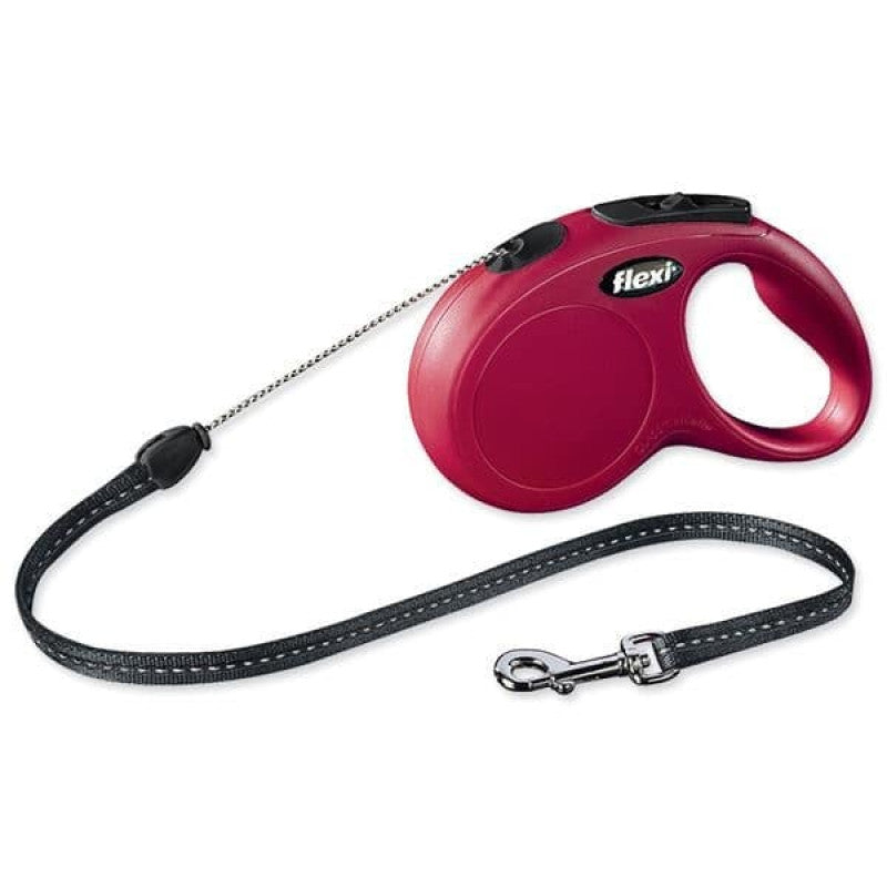 Flexi Nya Klassiska Snöre Koppel S 5 m, röd