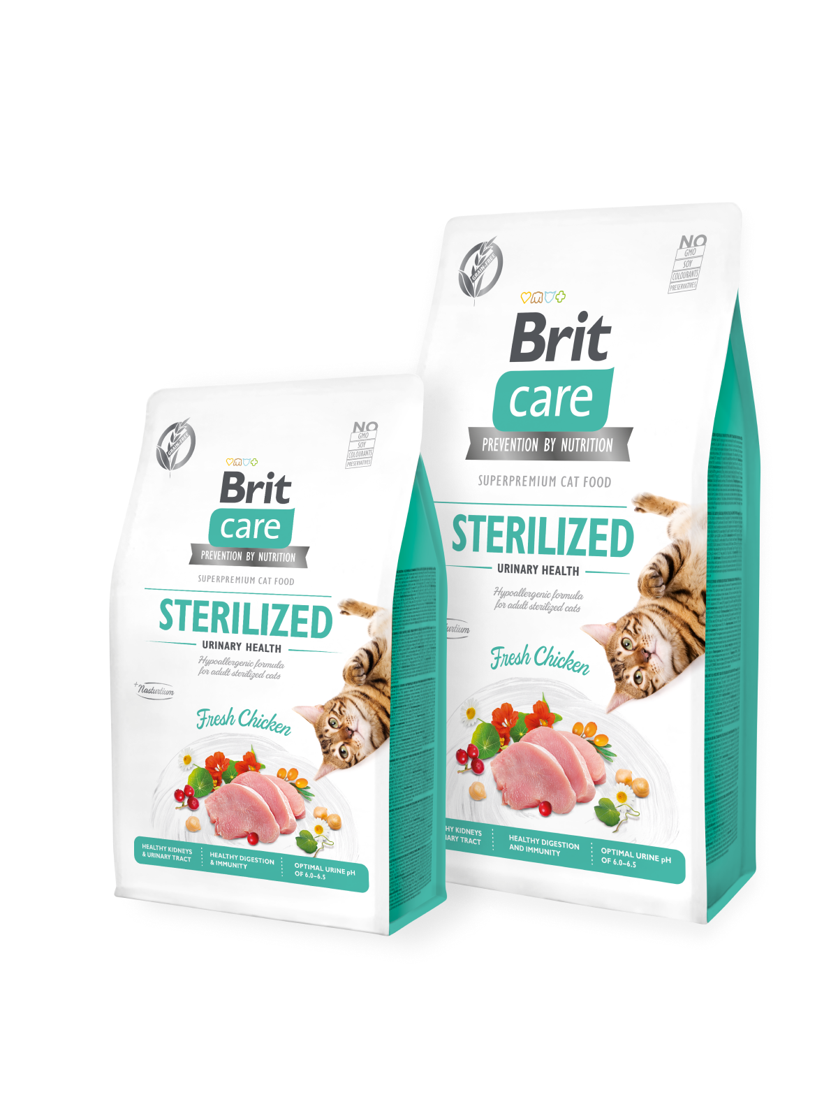 Brit Care Cat GF Sterilized Urinary Health Sausā barība kaķiem ar vistu urīnceļu atbalstam, bez graudiem, 2kg