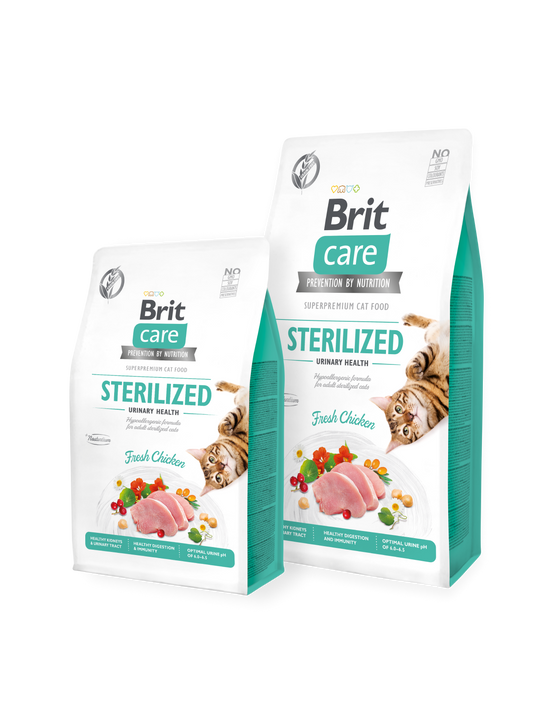 Brit Care Cat GF Sterilized Urinary Health, Adult Cat Dry Food with Fresh Chicken, Grain free, 2 kg