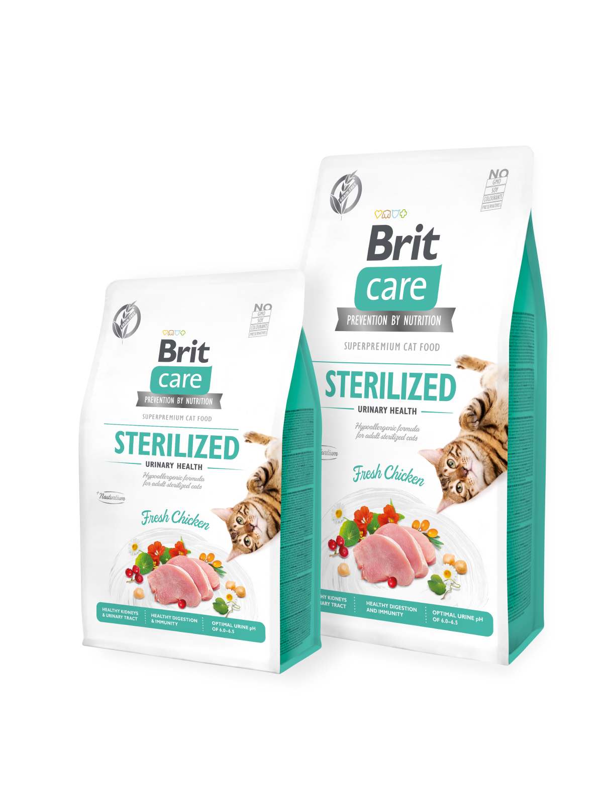 Brit Care Cat GF Sterilized Urinary Health, Adult Cat Dry Food with Fresh Chicken, Grain free, 400 g