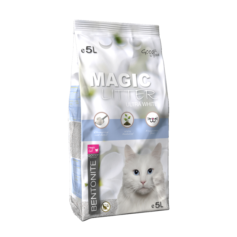 Magic Litter Bentonite Ultra White Cat Litter, 5l