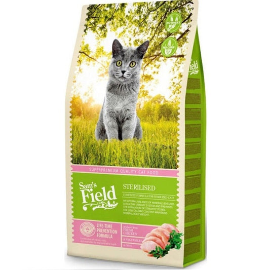 Sams Field Dry Cat Food for Sterilised Cats With Chicken, 7,5kg