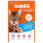 Iams Wet Cat Food Delight with Tuna & Herring in Jelly, 85 g