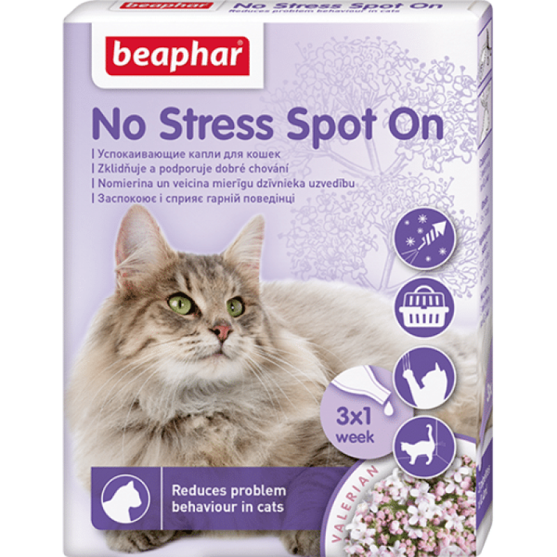 Beaphar No Stress Spot On Katt, 3 pipetter