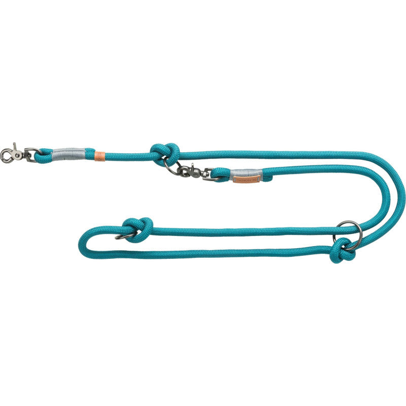 Trixie BE NORDIC verstellbare Leine, L–XL: 2,00 m/ø 13 mm, Petrol/Hellpetrol/Grau/Hellgrau