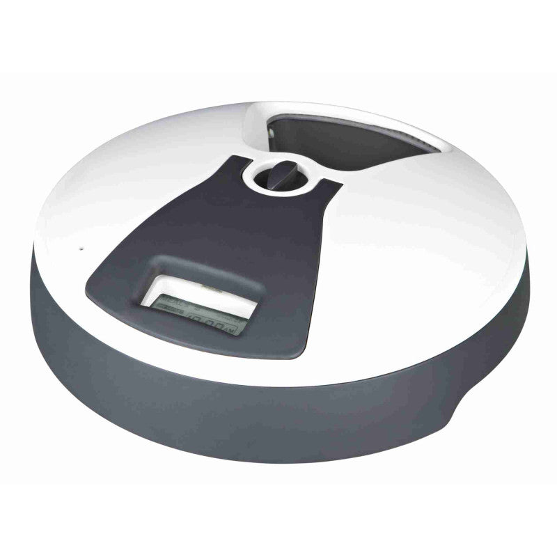 Trixie TX6 automatisk matdispenser, 6 × 240 ml/ø 32 cm × 10 cm, mörkgrå/vit