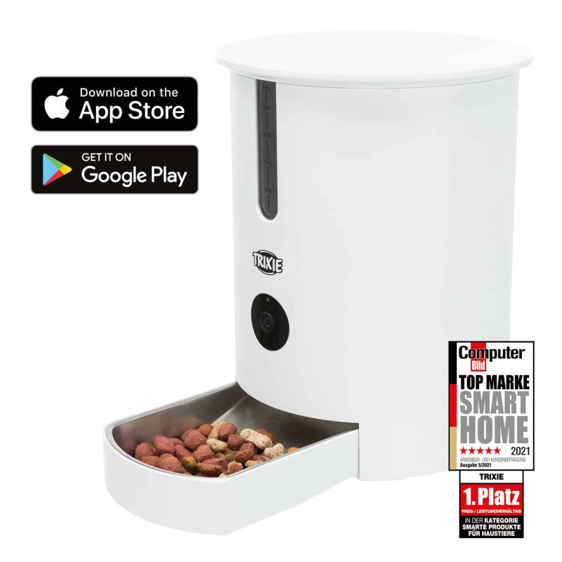 Trixie TX9 Smart automatischer Lebensmittelspender, 2,8 l/22 × 28 × 22 cm, weiß