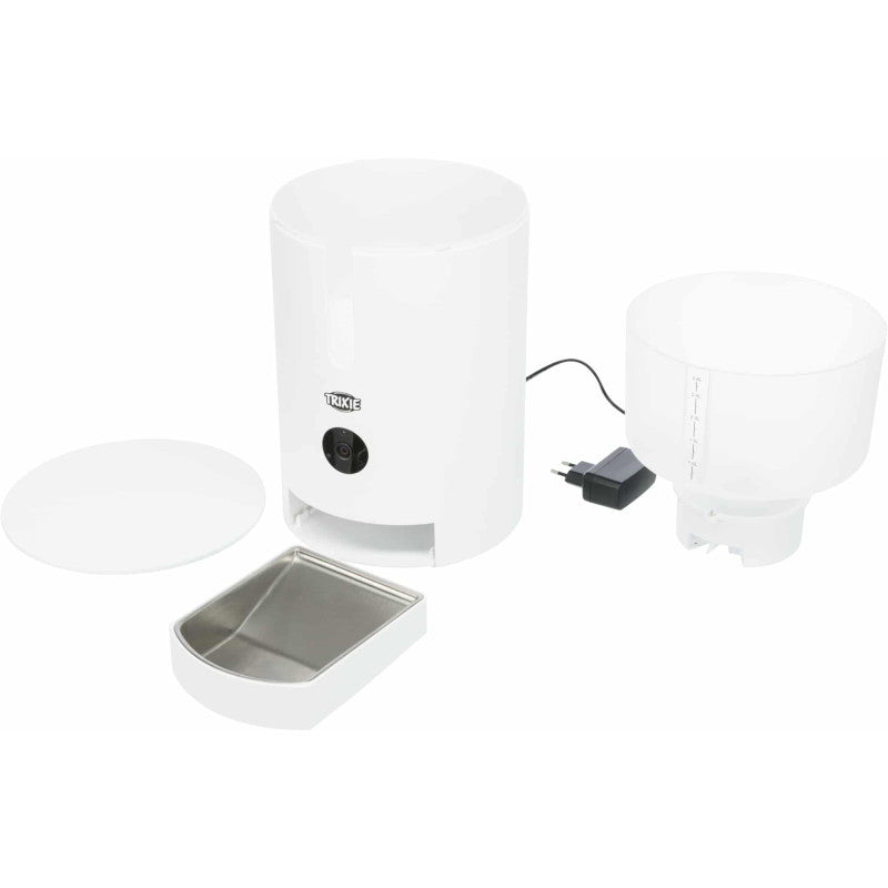 Automātiskais barības dozators : Trixie TX9 Smart automatic food dispenser, 2.8 l/22 × 28 × 22 cm, white