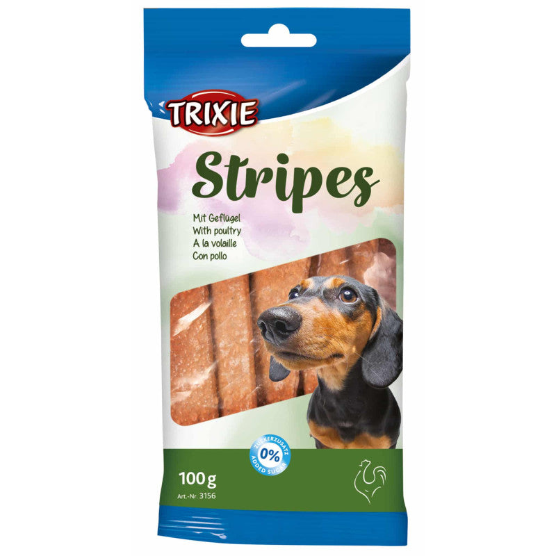 Gardums suniem : Trixie Stripes with poultry, 10 gab/100g