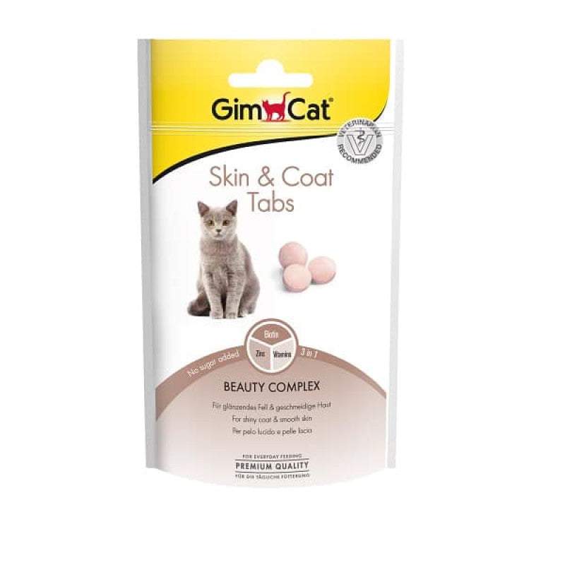 Vitaminizēta papildbarība kaķiem : GimCat Skin Coat Tabs 40 g