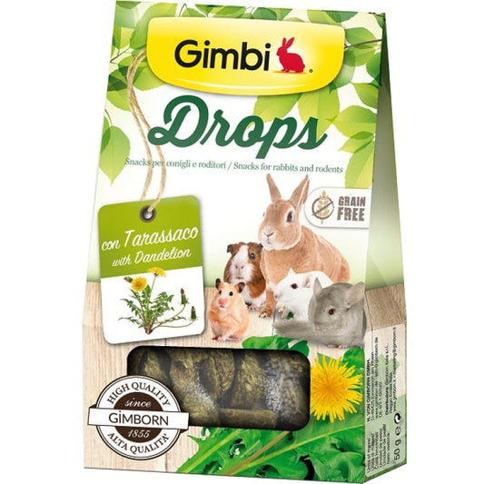 Papildbarība grauzējiem : Gimbi Drops with dandelion 50g. : ar pienenēm