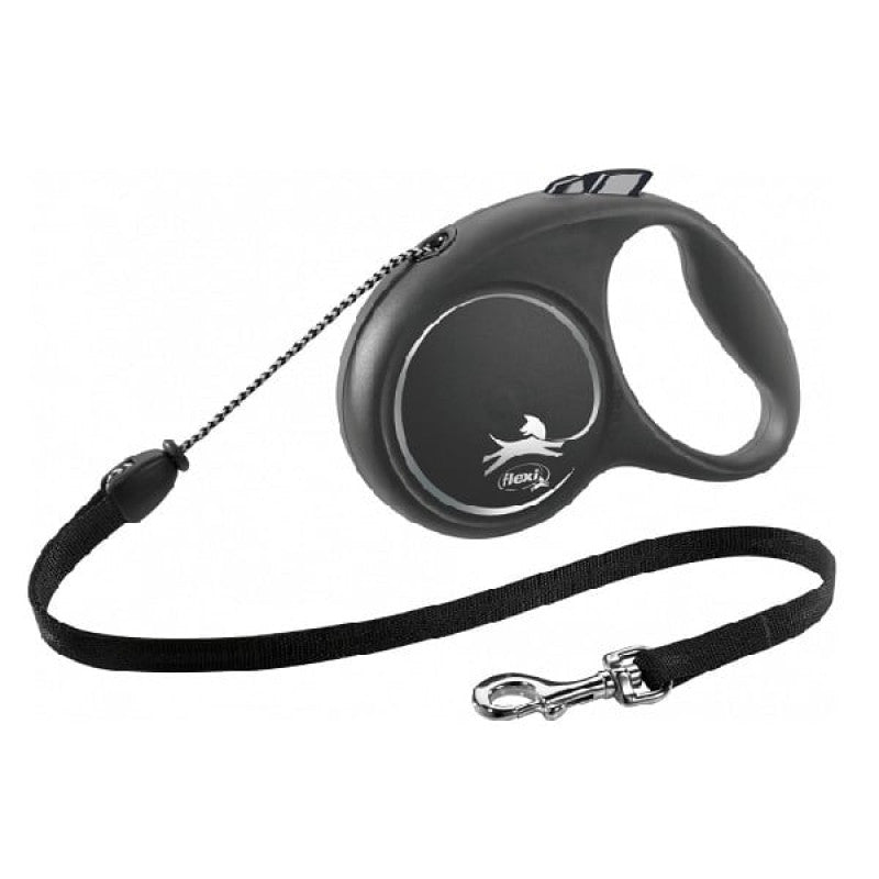 Flexi BLACK DESIGN, cord leash, M: 5 m, black