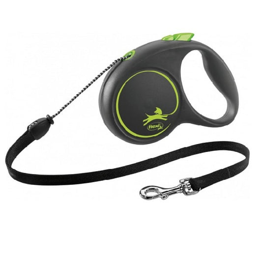 Inerces pavada suņiem – Flexi BLACK DESIGN, cord leash, M: 5 m, green