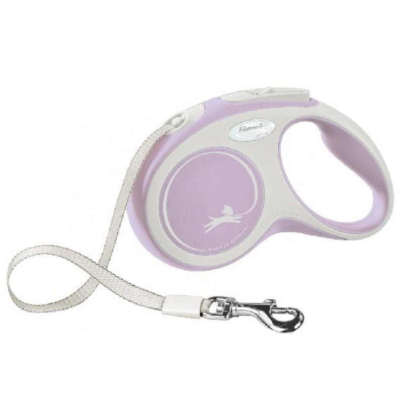 Inerces pavada suņiem: Flexi New COMFORT, tape leash, S: 5 m, pink