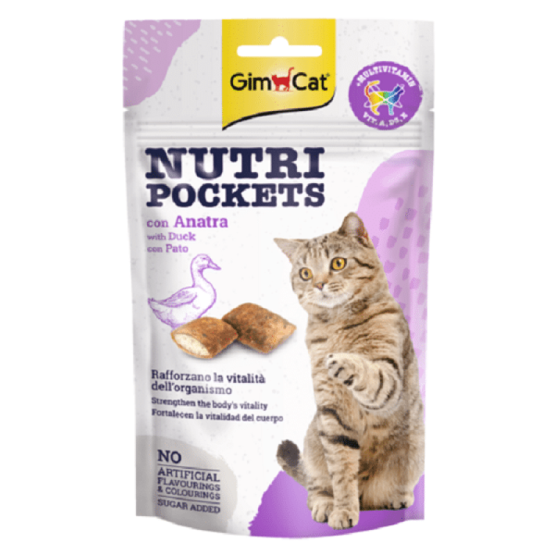 Gardumi kaķiem : GIMBORN Nutri Pockets with Duck, 60g