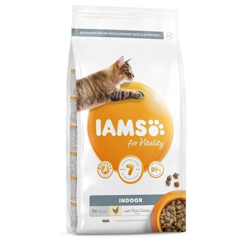 Iams sausā barība adult indoor ar vistu, 2 kg