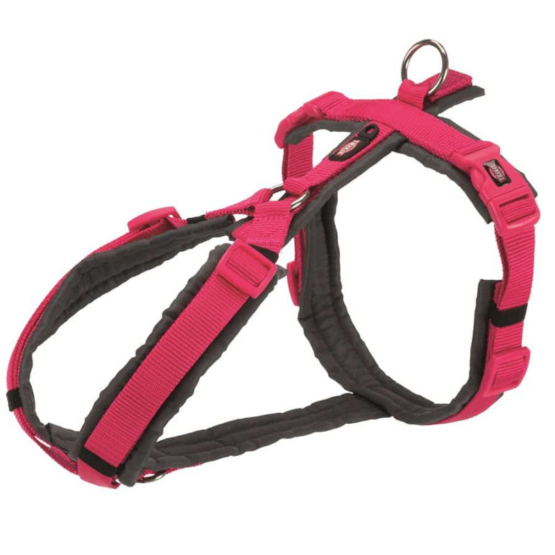 Trixie Premium Trekkinggeschirr, S: 36–44 cm/15 mm, Fuchsia/Graphit