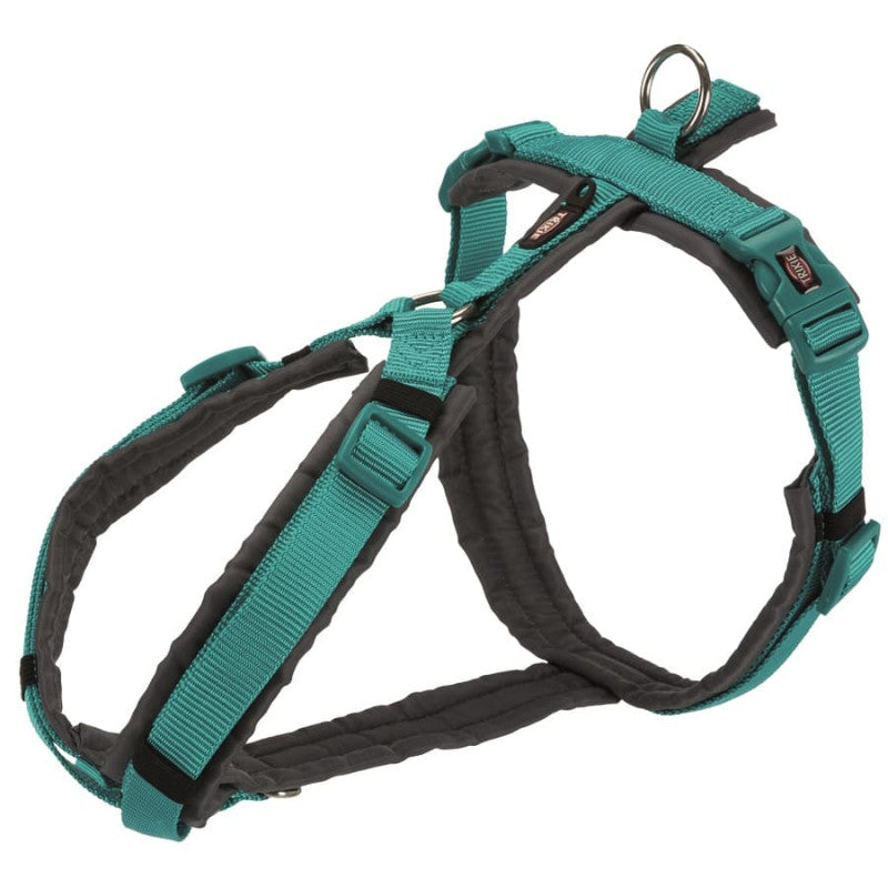 Trixie Premium trekking harness, S–M: 44–53 cm/20 mm, ocean/graphite