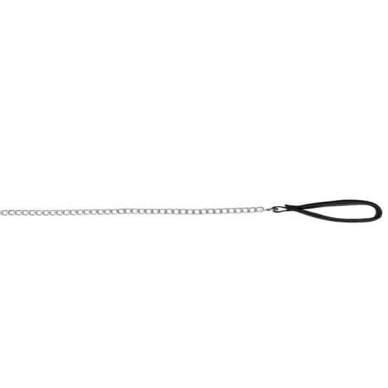 Trixie Kettenleine mit Nylon-Handschlaufe, 1,00 m/3,0 mm, schwarz