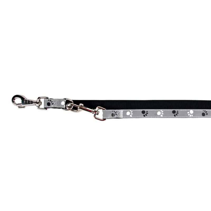 Trixie Silver Reflect adjustable lead, XS–S: 2.00 m/15 mm, black/grey