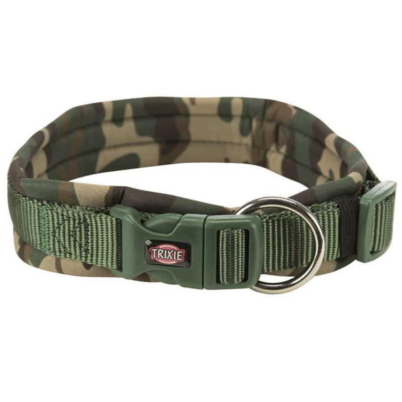 Trixie Premium collar, extra wide neoprene padding, L–XL: 56–62 cm/25 mm, camouflage