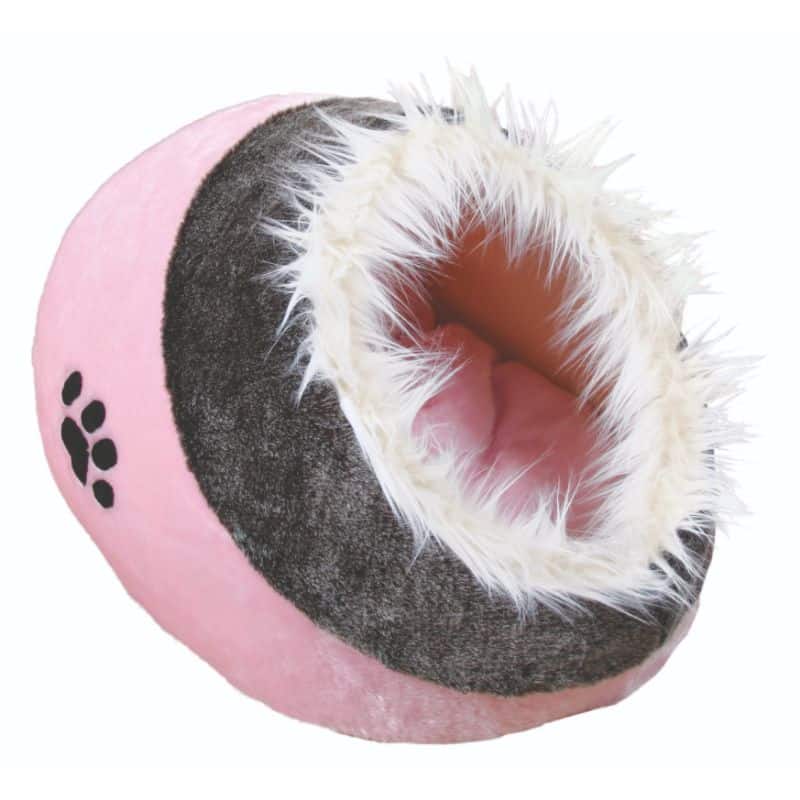 Trixie Cueva de peluche Minou, 35 × 26 × 41 cm, rosa/gris