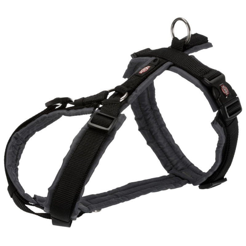 Trixie Premium trekking harness, M: 53–64 cm/20 mm, black/graphite