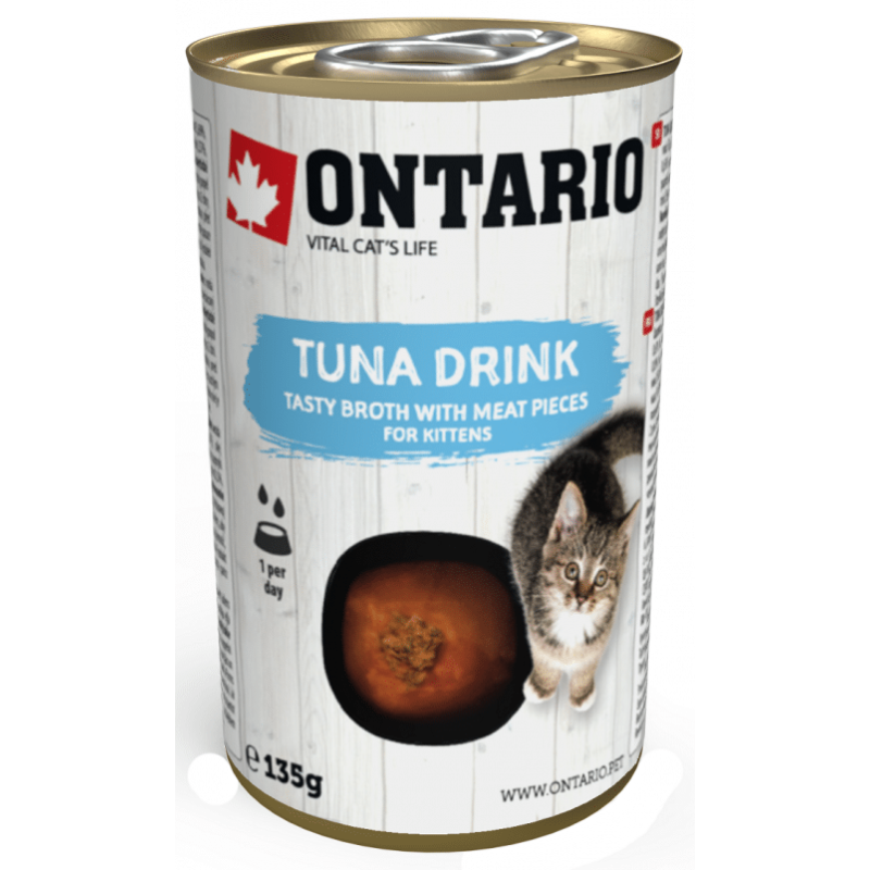 Ontario Kitten Drink mitrā barība kaķēniem ar tunci, 135 g 