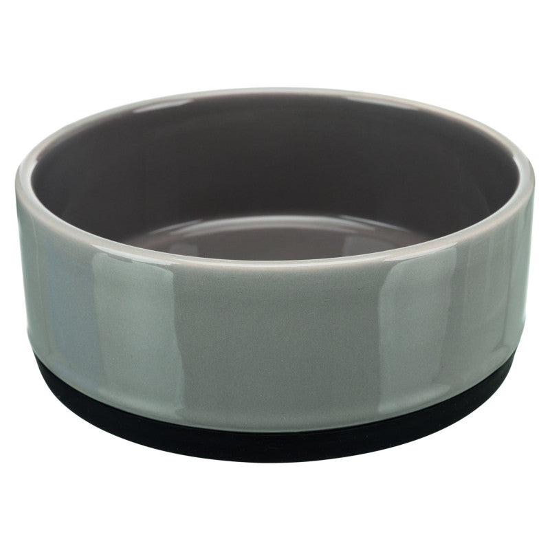 Trixie Skål, gummiband, keramik, 0.75 l/ø 16 cm, grå