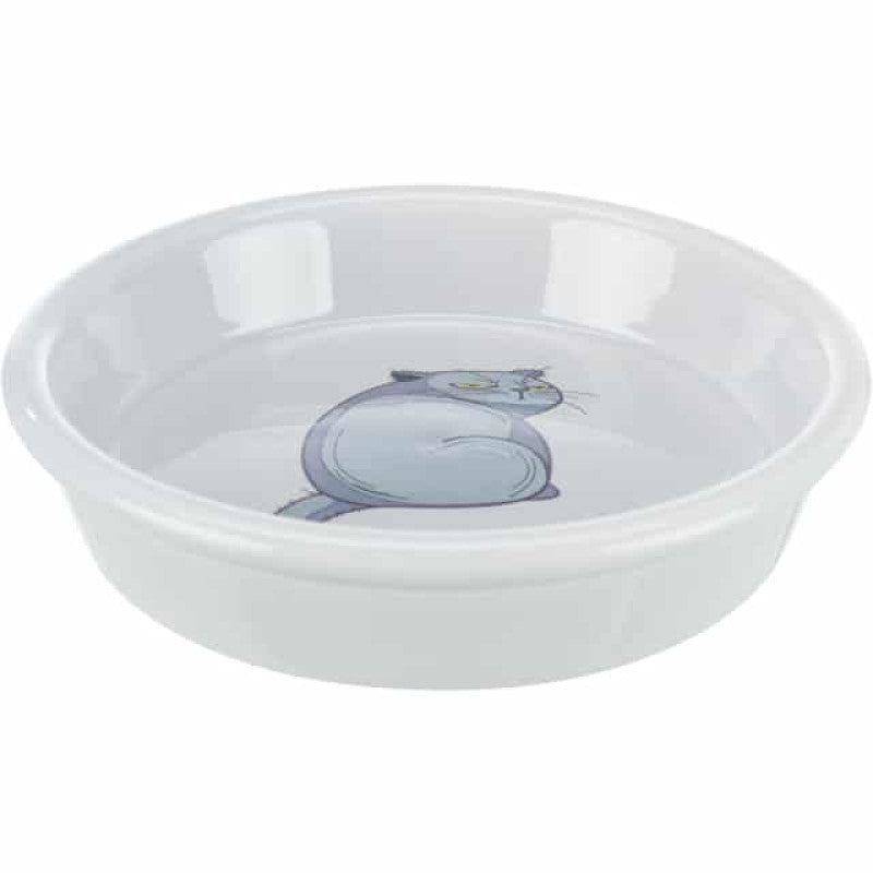 Bļoda dzīvniekiem, keramika : Trixie Bowl with motif, ceramic, 0.25 l/ø 13 cm, grey