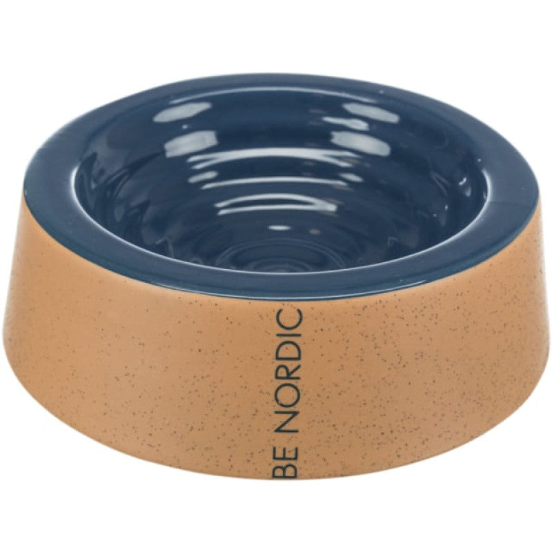 Trixie BE NORDIC bowl, ceramic, 0.2 l/ø 16 cm, dark blue/beige