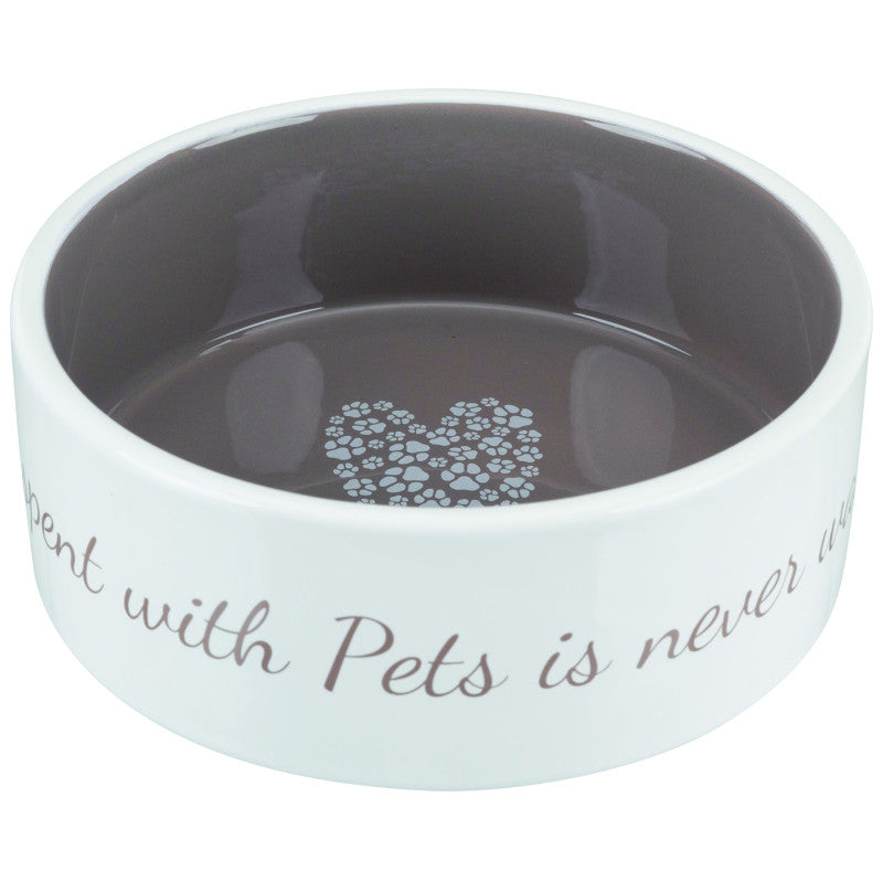 Trixie Pets Home bowl, ceramic, 0.3 l/ø 12 cm, cream/taupe