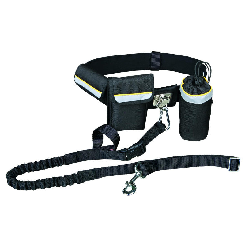 Pavada skriešanai : Trixie Waist belt with leash, belt: 60–120 cm/40 mm, leash: 1.00–1.35 m/25 mm, black/graphite