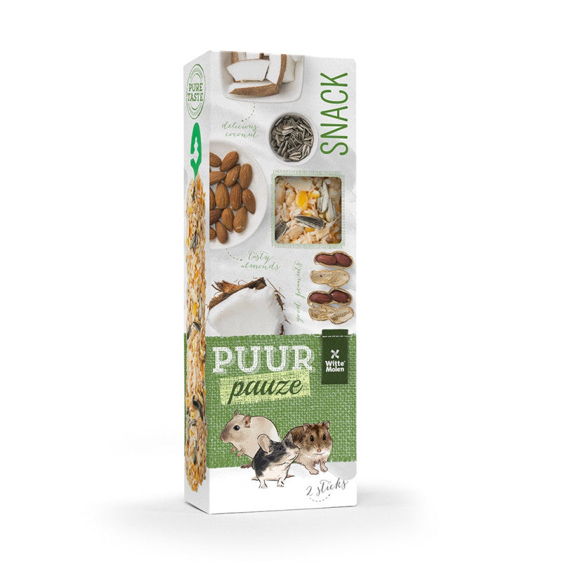 Papildbarība grauzējiem : Witte Molen Puur PAUZE gourmet treat sticks for Rabbits and Rodents, 110g/2gab