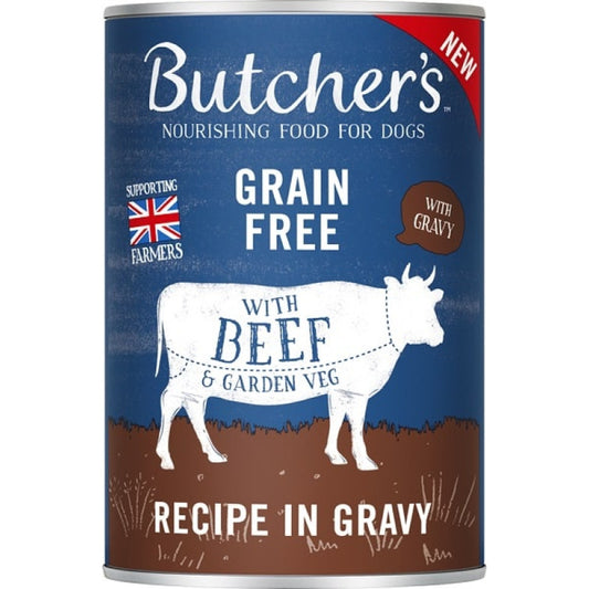 Butchers Wet Dog Food Original Recipe with Beef in Gravy, 400 g