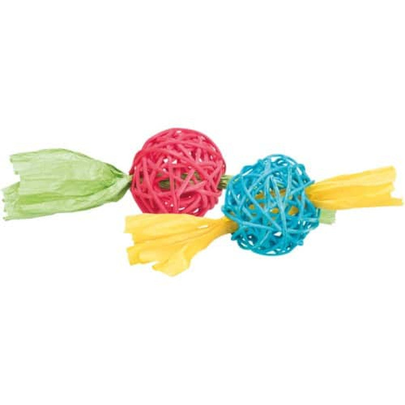 Trixie Set of rattan balls with paper band, ø 4 × 13 cm