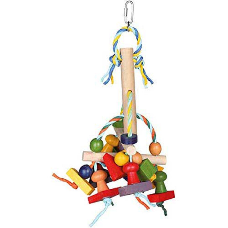 Trixie Colourful wooden birds toy, 31 cm