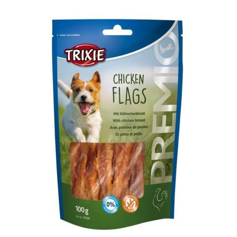 Trixie Premio Snack para Perros Banderas de Pollo, 100g
