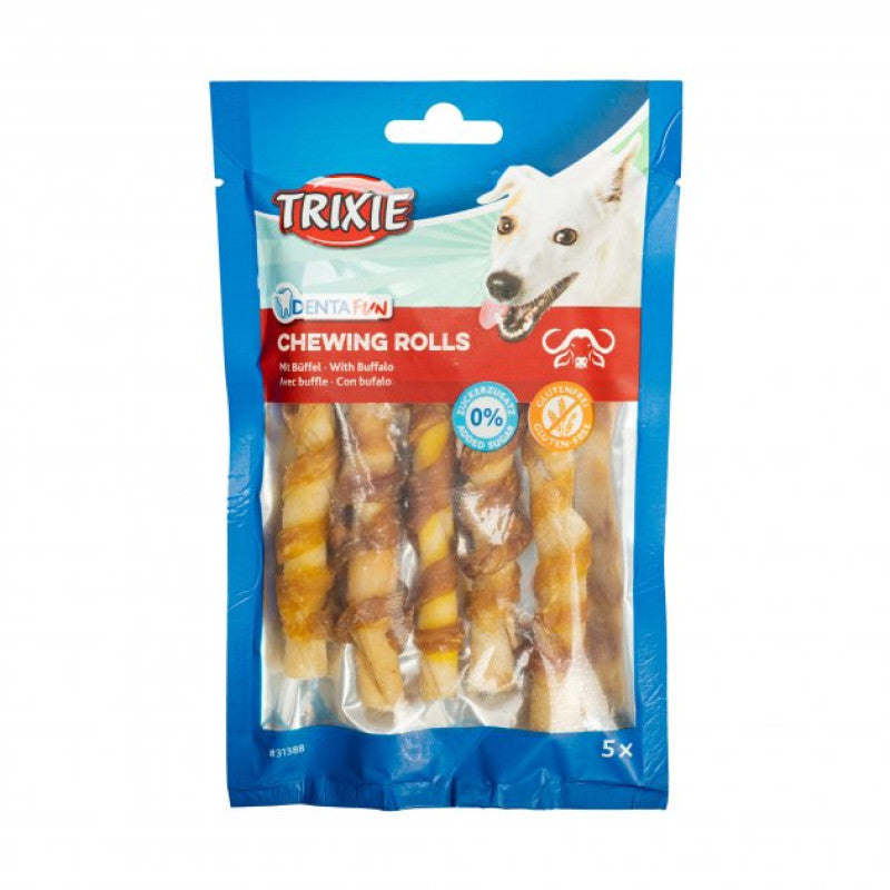 Trixie Denta Fun palitos para masticar, búfalo, 12cm, 5ud/70g