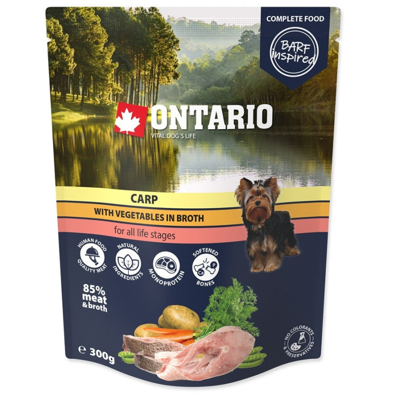 Ontario mitrā barība suņiem ar karpu, dārzeņiem buljonā, 300 g