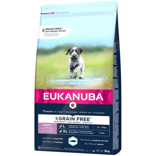 Eukanuba Dry Dog Food Junior Large Grain Free with Seefish, 3 kg