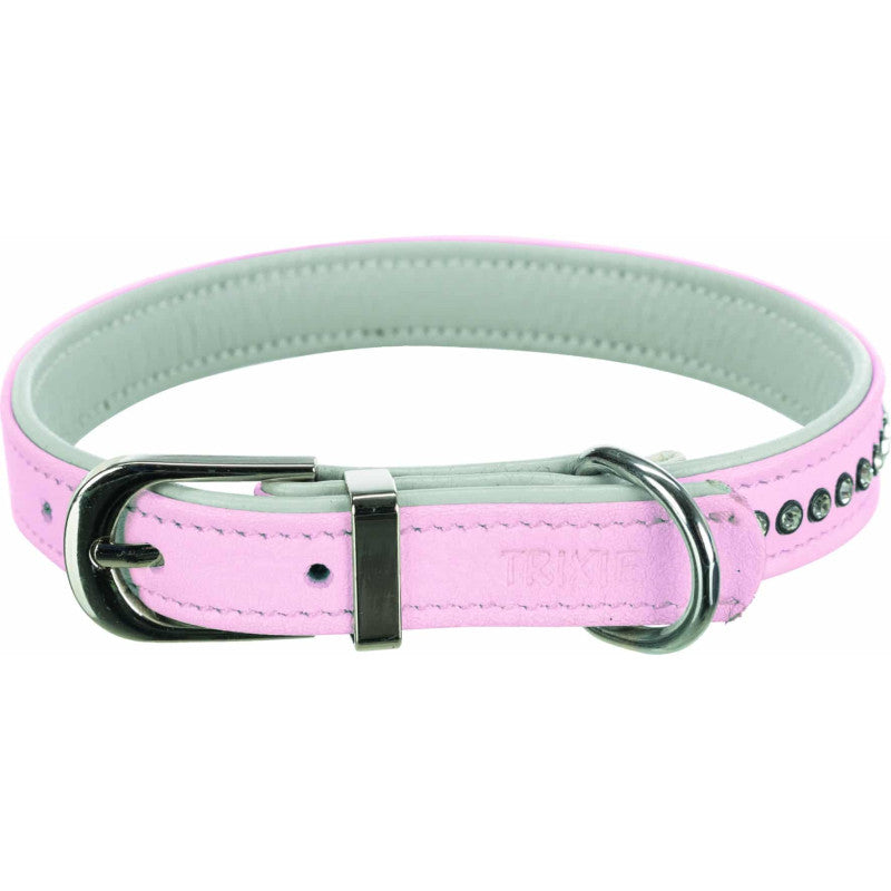 Trixie Active Comfort halsband med strass, XXS–XS: 17–21 cm/12 mm, rosa