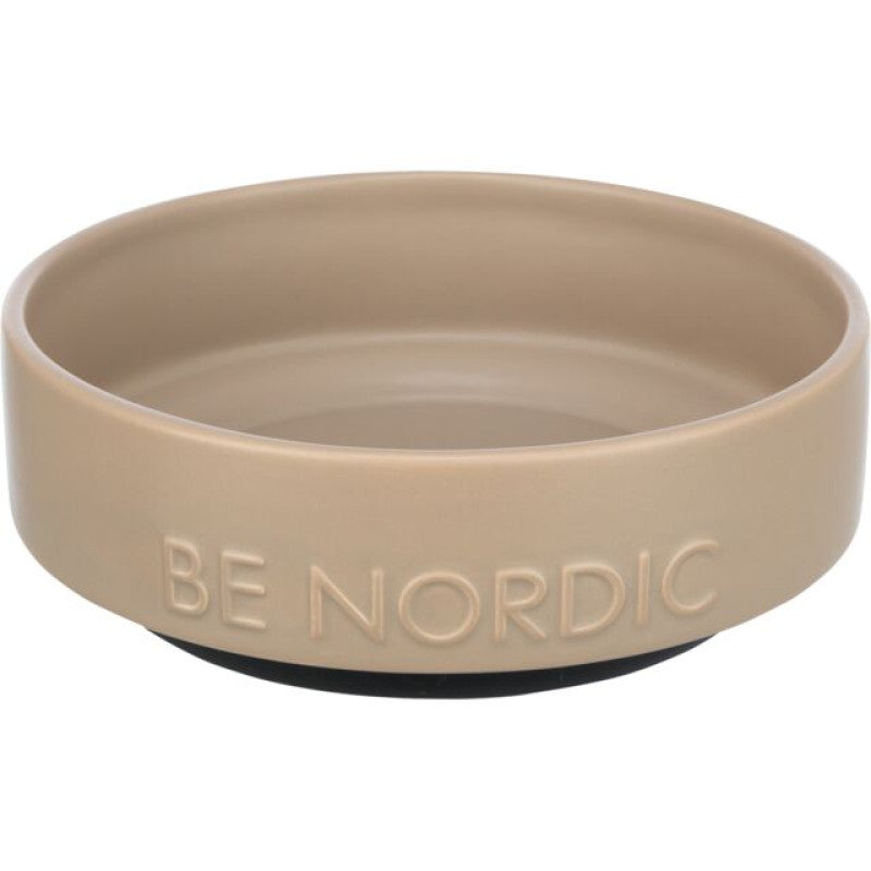 Trixie BE NORDIC bowl, ceramic/rubber, 0.5 l/ø 16 cm, taupe