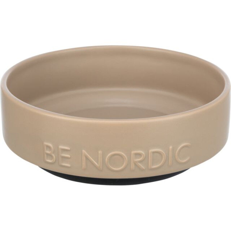 Trixie BE NORDIC skål, keramik/gummi, 1.2 l/ø 18 cm, taupe