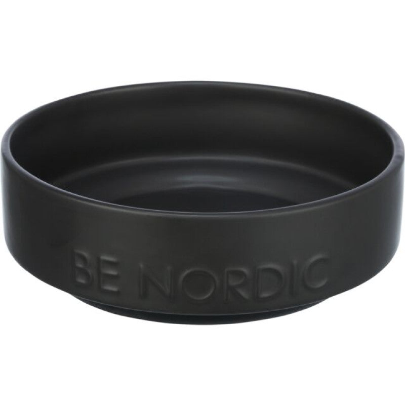 Trixie BE NORDIC skål, keramik/gummi, 1.2 l/ø 18 cm, svart