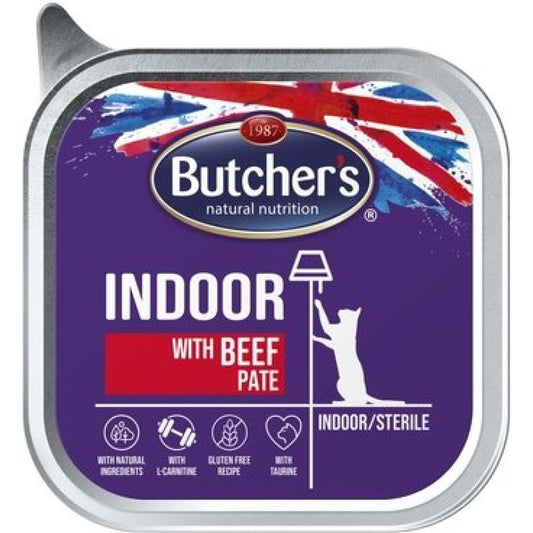 Butchers mitrā barība kaķiem intestinal indoor ar liellopu, 100 g